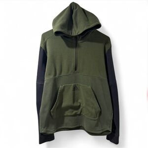 Men’s Adidas Olive Green Half-Zip Hoodie Size Large